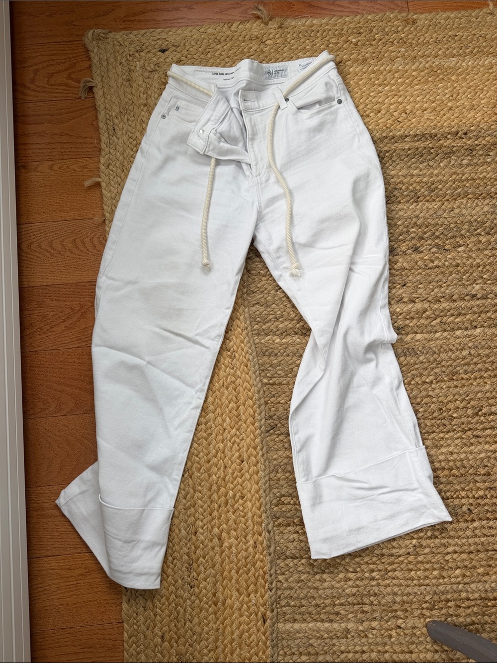 AG women's White High-Rise Jeans
